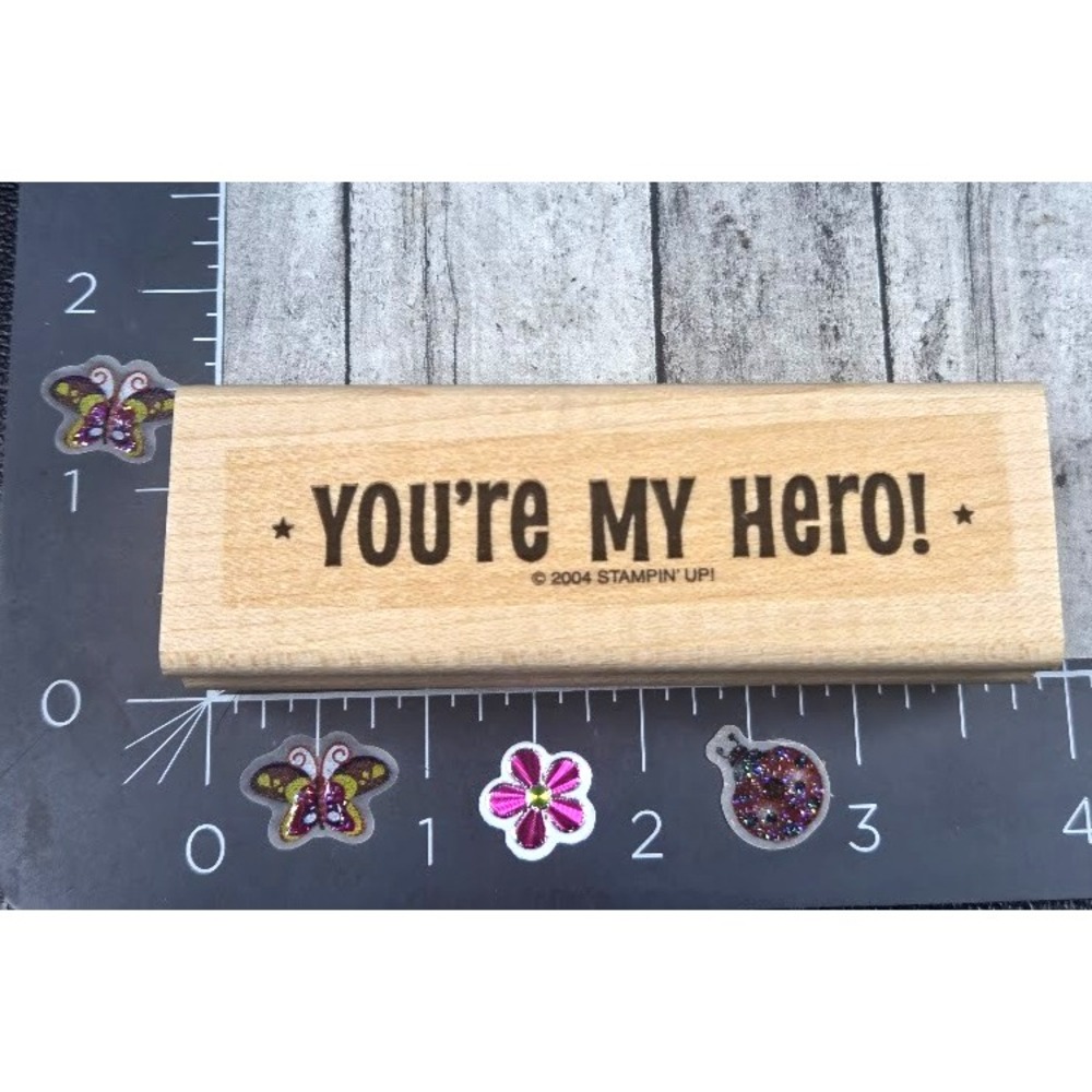 Stampin' Up! You're My Hero! 2004 Rubber Stamp Wood #F44